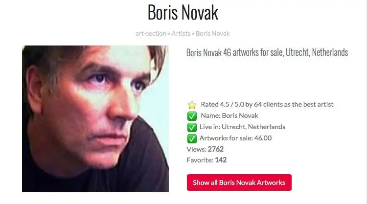 art section com promoting boris novak